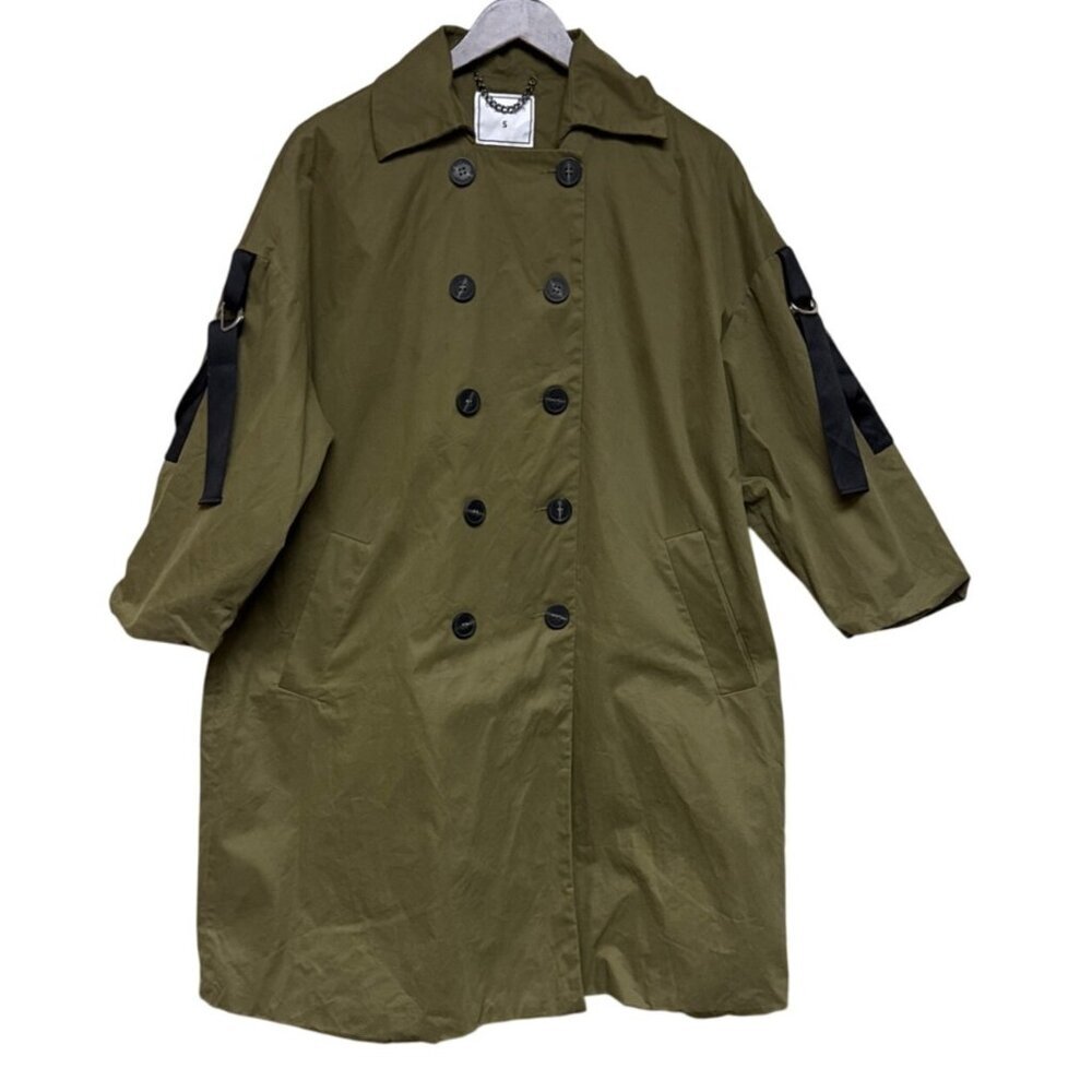 Belle & Bloom Jacket Women's Double Breasted Military Olive Green Size Small